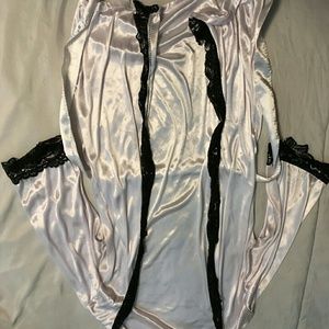 Satin waist length robe